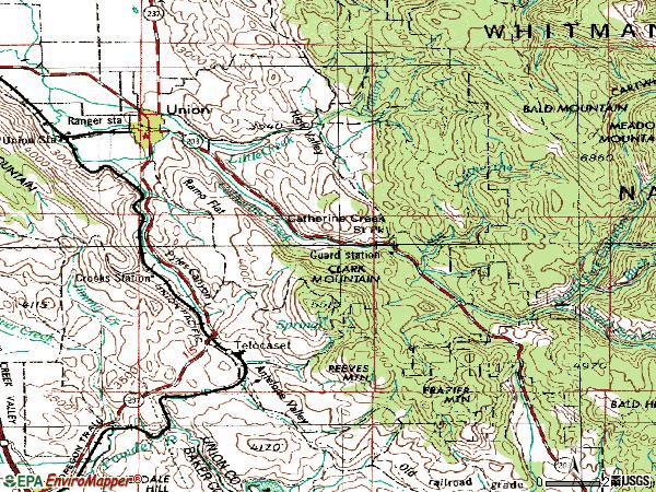 Zip code 97883 topographic map