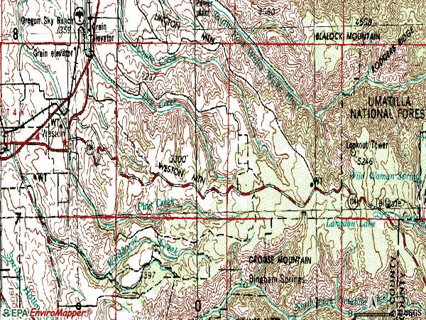 Zip code 97886 topographic map