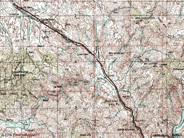 Zip code 97905 topographic map
