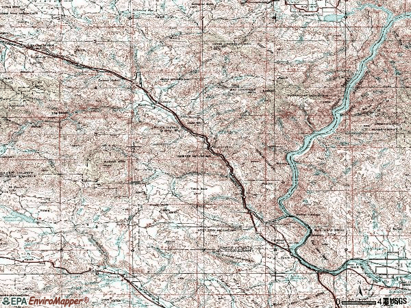 Zip code 97907 topographic map