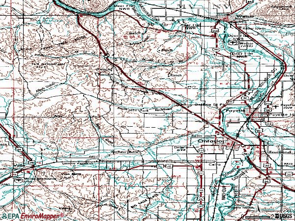 Zip code 97914 topographic map