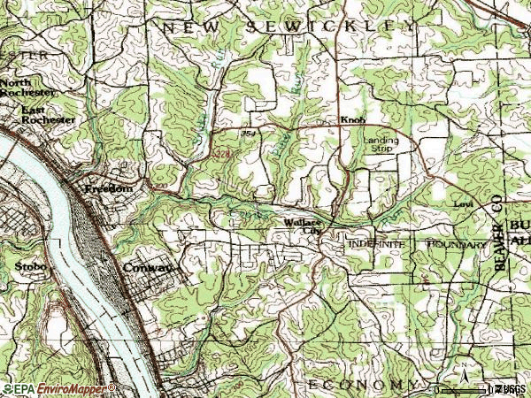 Zip code 15042 topographic map