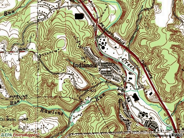 Zip code 15051 topographic map