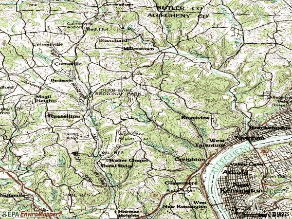 Zip code 15084 topographic map