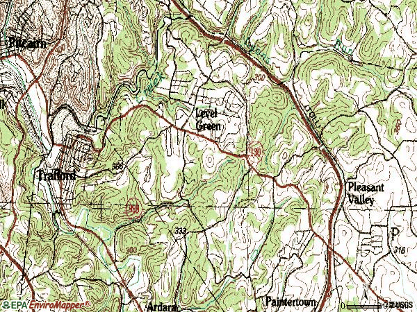 Zip code 15085 topographic map