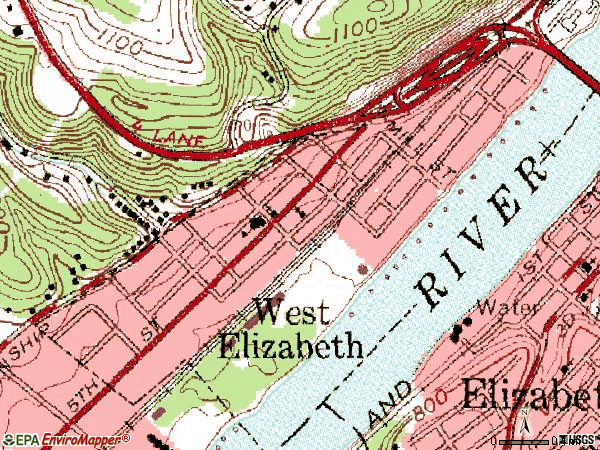 Zip code 15088 topographic map