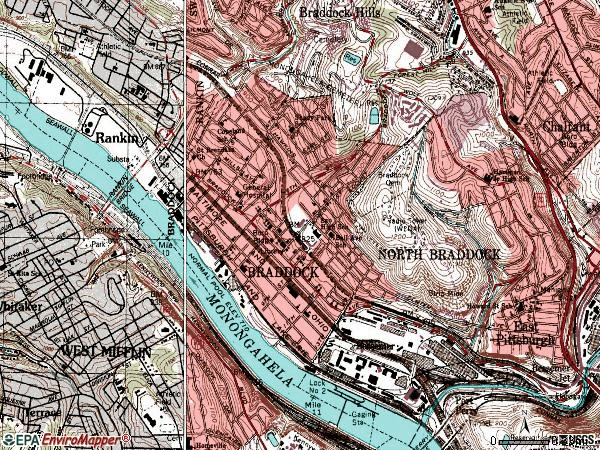 Zip code 15104 topographic map