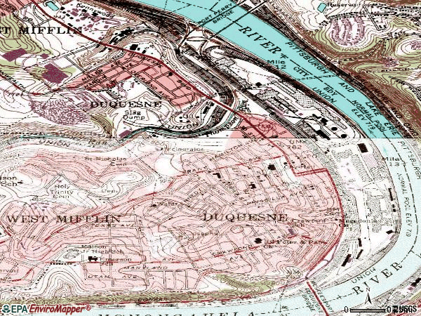 Zip code 15110 topographic map