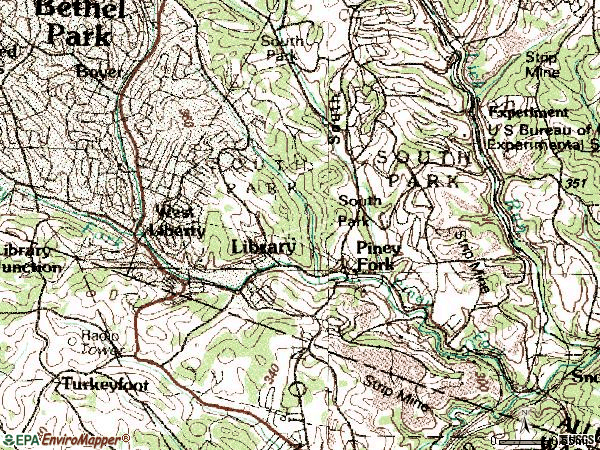 Zip code 15129 topographic map