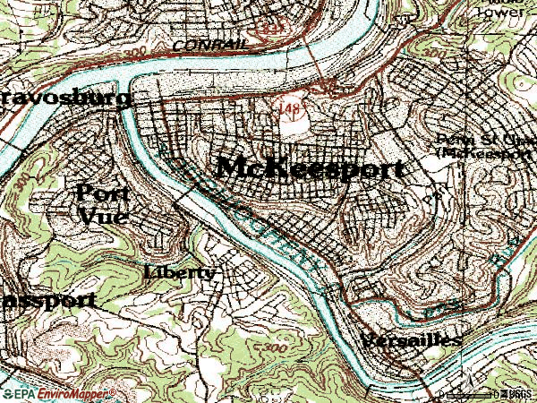 Zip code 15132 topographic map