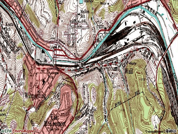 Zip code 15148 topographic map