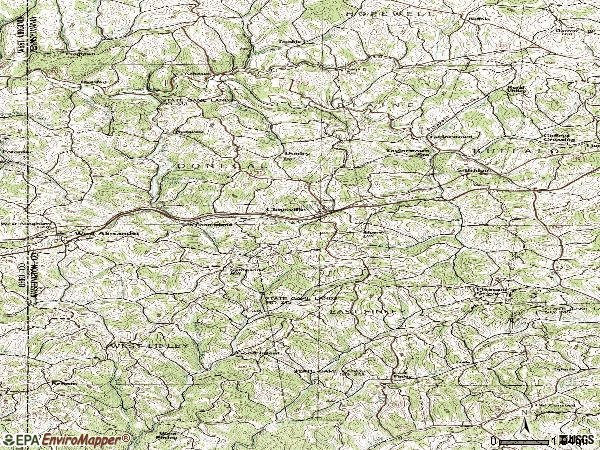 Zip code 15323 topographic map