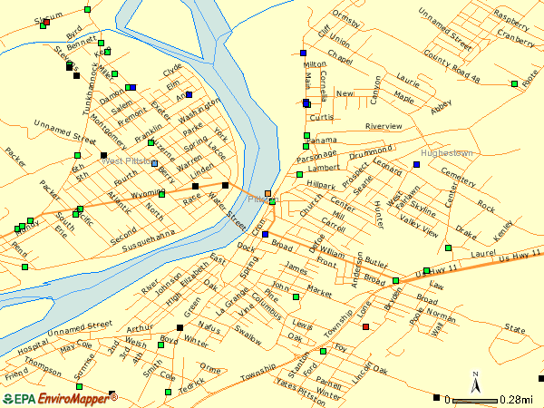 Zip code 15345 topographic map