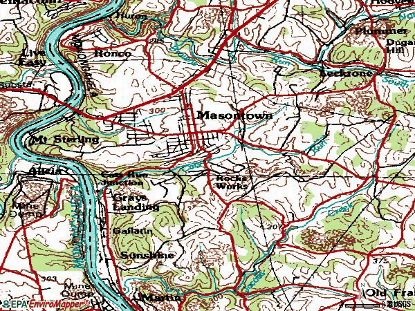 Zip code 15461 topographic map