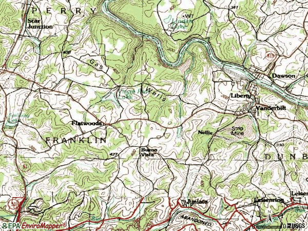 Zip code 15486 topographic map