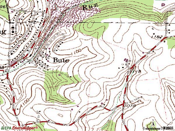 Zip code 15489 topographic map