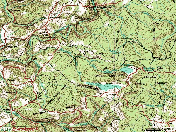 Zip code 15540 topographic map