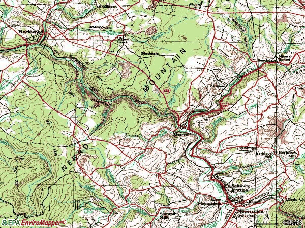 Zip code 15542 topographic map