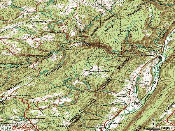 Zip code 15545 topographic map