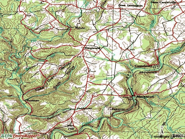 Zip code 15551 topographic map