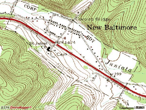 Zip code 15553 topographic map