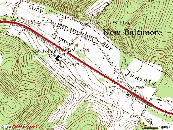 Zip code 15554 topographic map