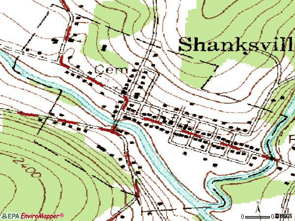 Zip code 15560 topographic map