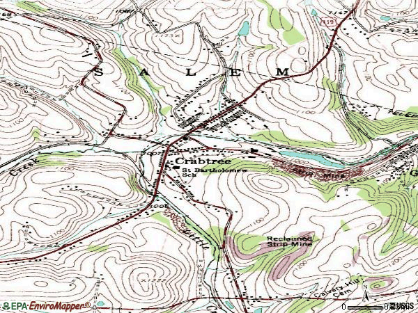 Zip code 15624 topographic map