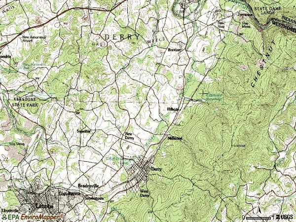 Zip code 15627 topographic map