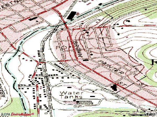 Zip code 15631 topographic map