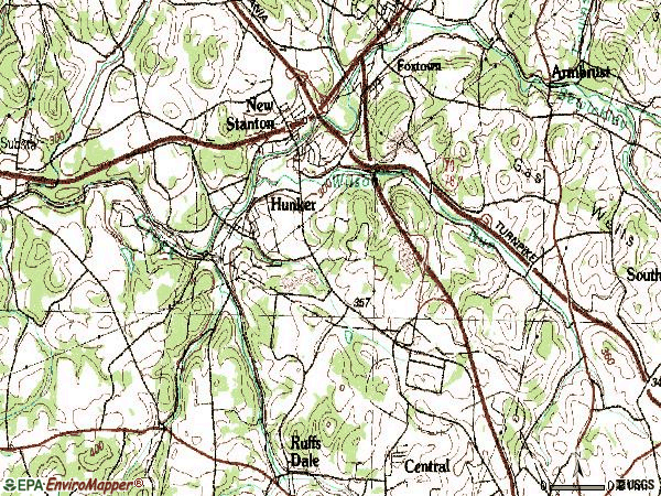 Zip code 15639 topographic map