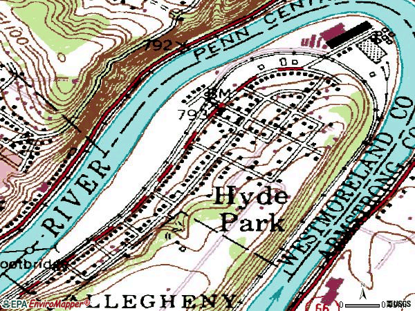 Zip code 15641 topographic map