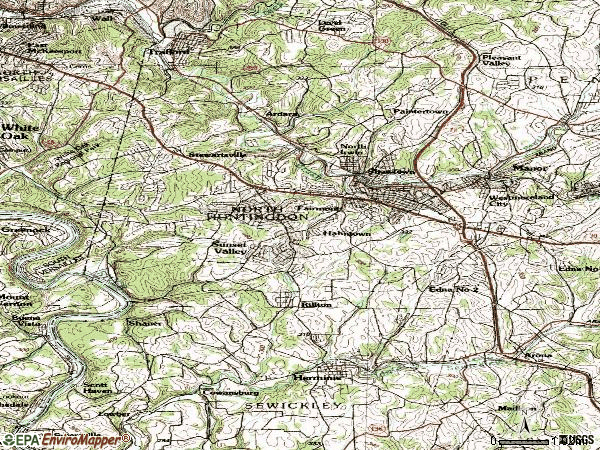 Zip code 15644 topographic map