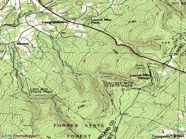 Zip code 15655 topographic map