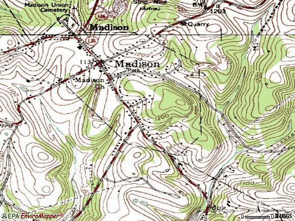 Zip code 15663 topographic map