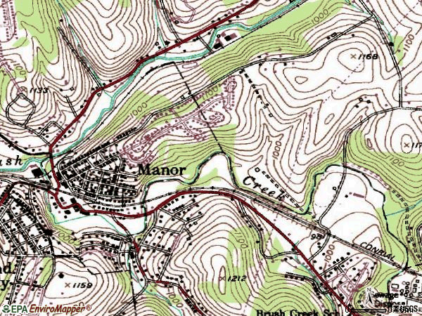 Zip code 15665 topographic map