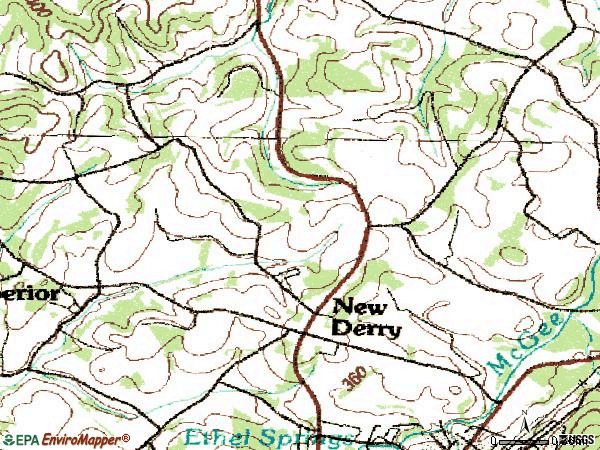 Zip code 15671 topographic map