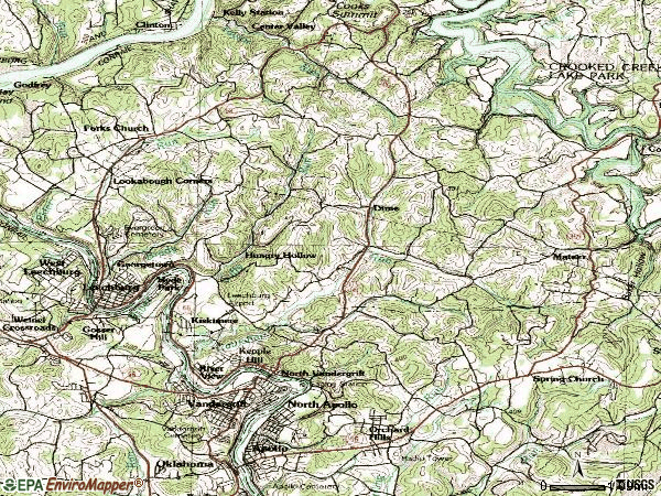 Zip code 15690 topographic map