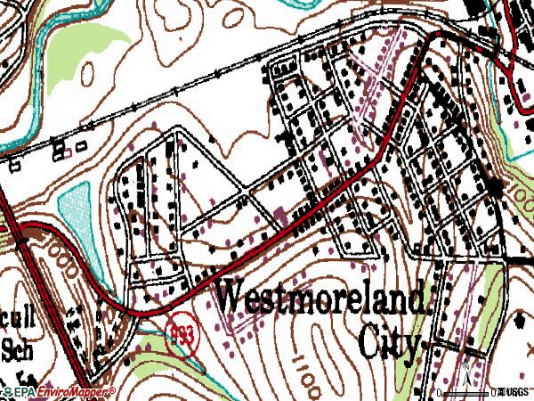 Zip code 15692 topographic map