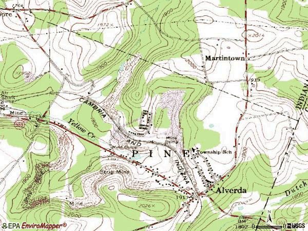 Zip code 15710 topographic map
