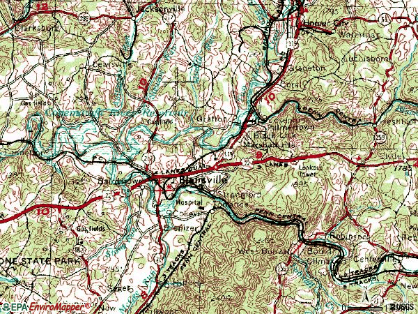 Zip code 15717 topographic map