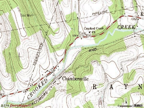 Zip code 15723 topographic map
