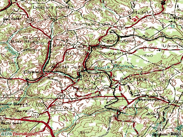 Zip code 15728 topographic map