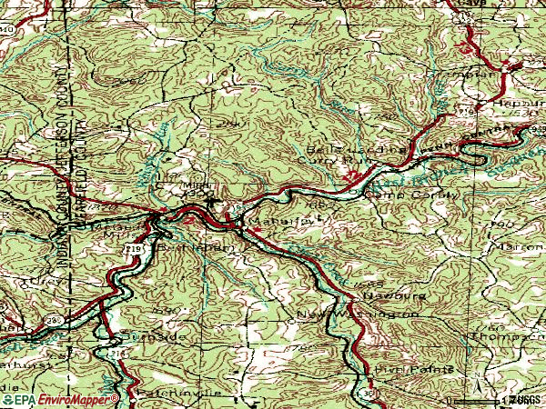 Zip code 15757 topographic map