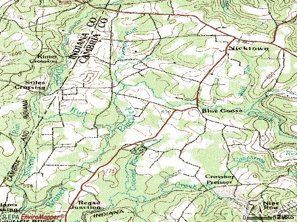 Zip code 15762 topographic map