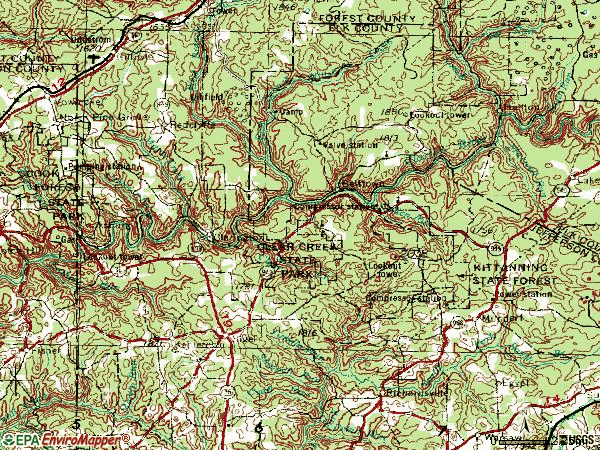Zip code 15860 topographic map