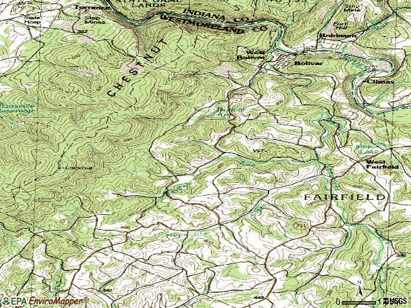 Zip code 15923 topographic map