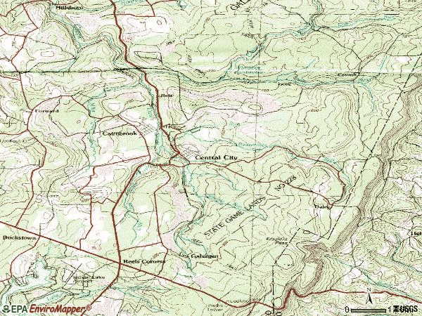 Zip code 15924 topographic map