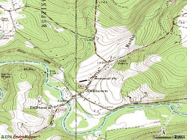 Zip code 15929 topographic map
