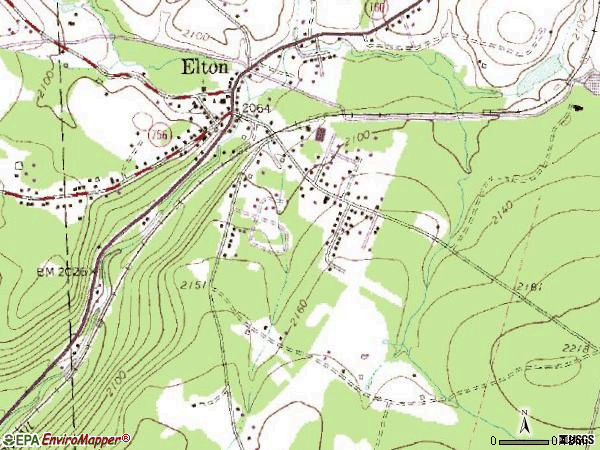 Zip code 15934 topographic map